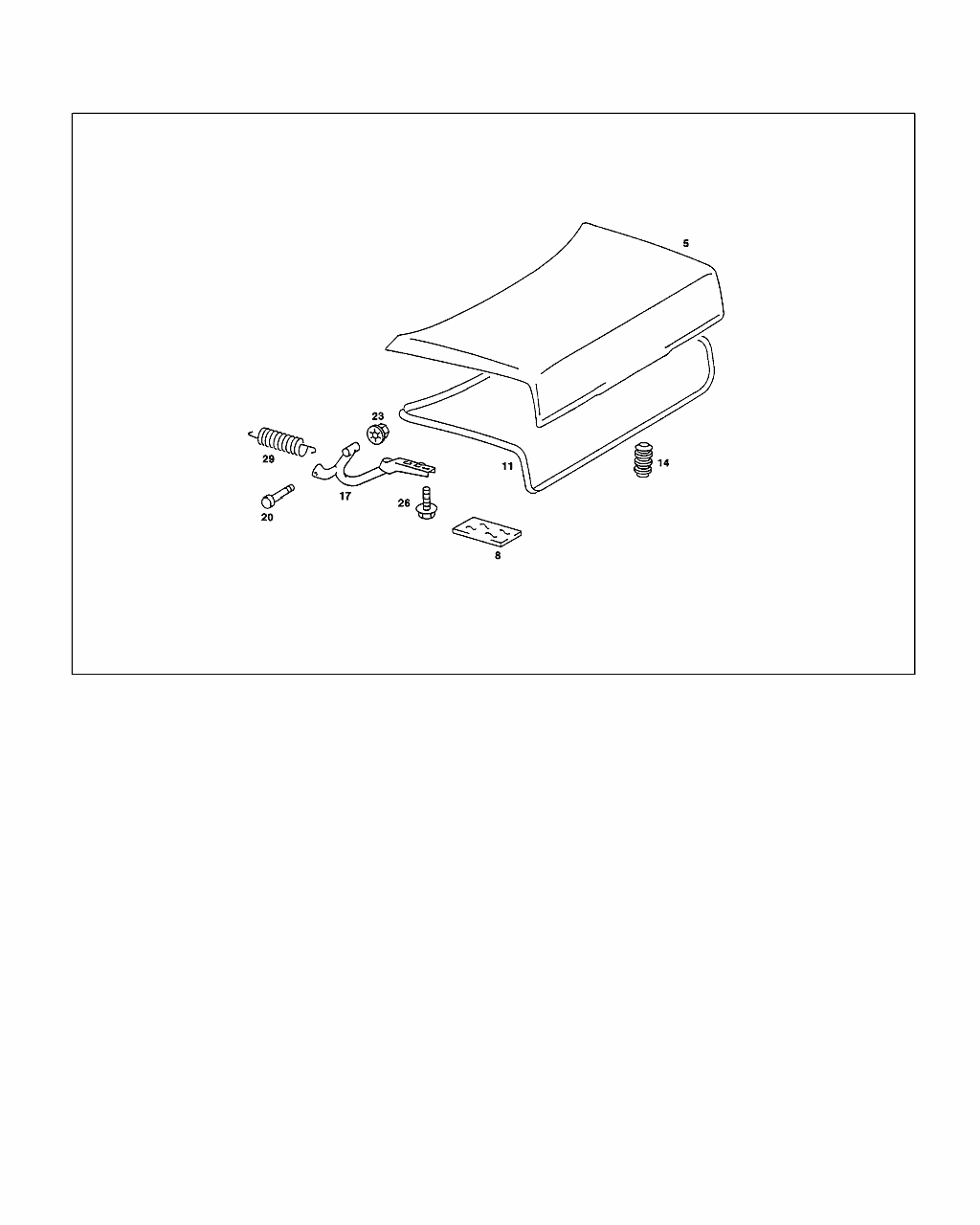 A2017500275 W201 190er Heckdeckel 040 schwarz (gebraucht)