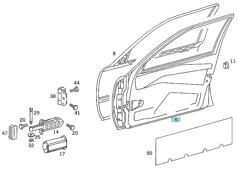 Mercedes W124 Rohbautür vorne rechts