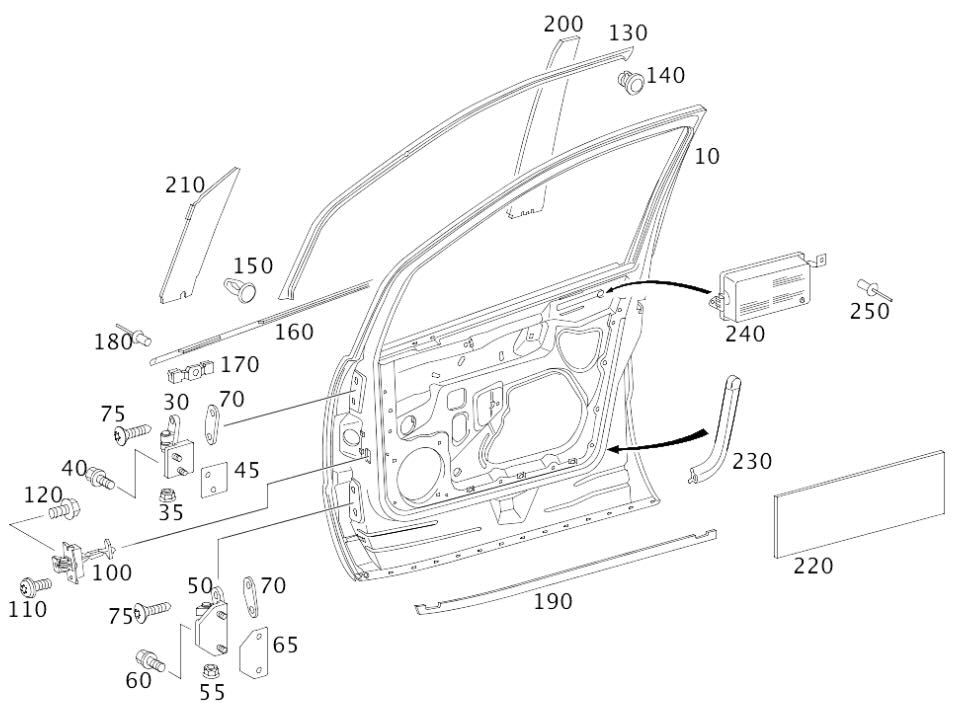 Mercedes A-Klasse W168 Fahrertür vorne links NOS