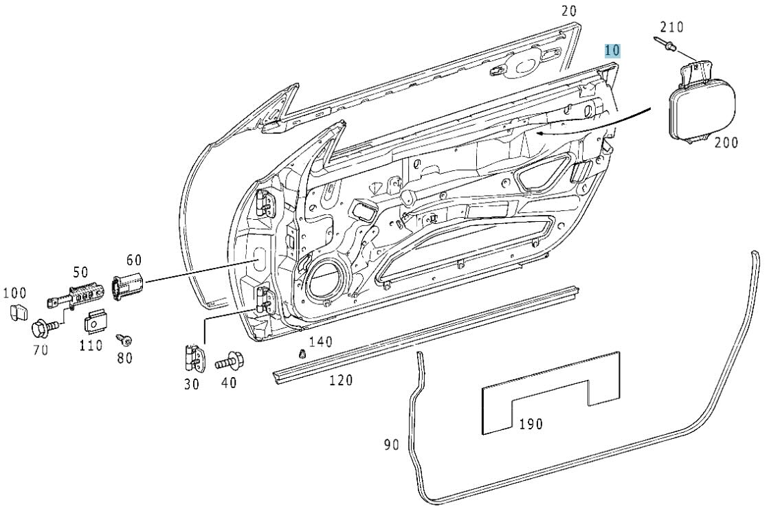 Mercedes SLK-Klasse R170 Fahrertür A1707201505 NOS