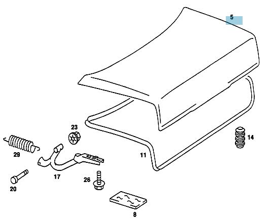 Mercedes 190 W201 Heckdeckel 040 schwarz A2017500275 Gebraucht