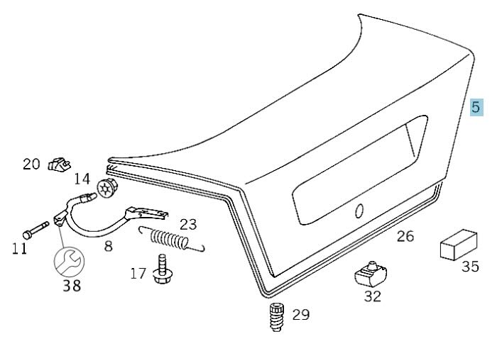 Mercedes C-Klasse W202 Heckdeckel A2027500775 NOS