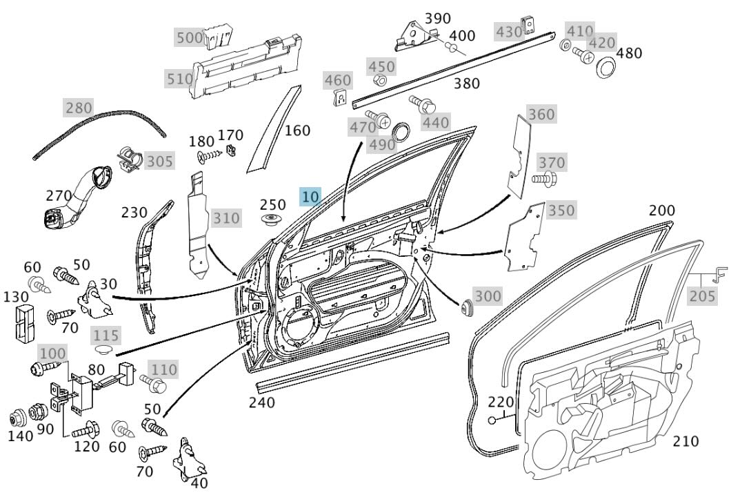 Mercedes E-Klasse W211 S211 Tür vorne rechts